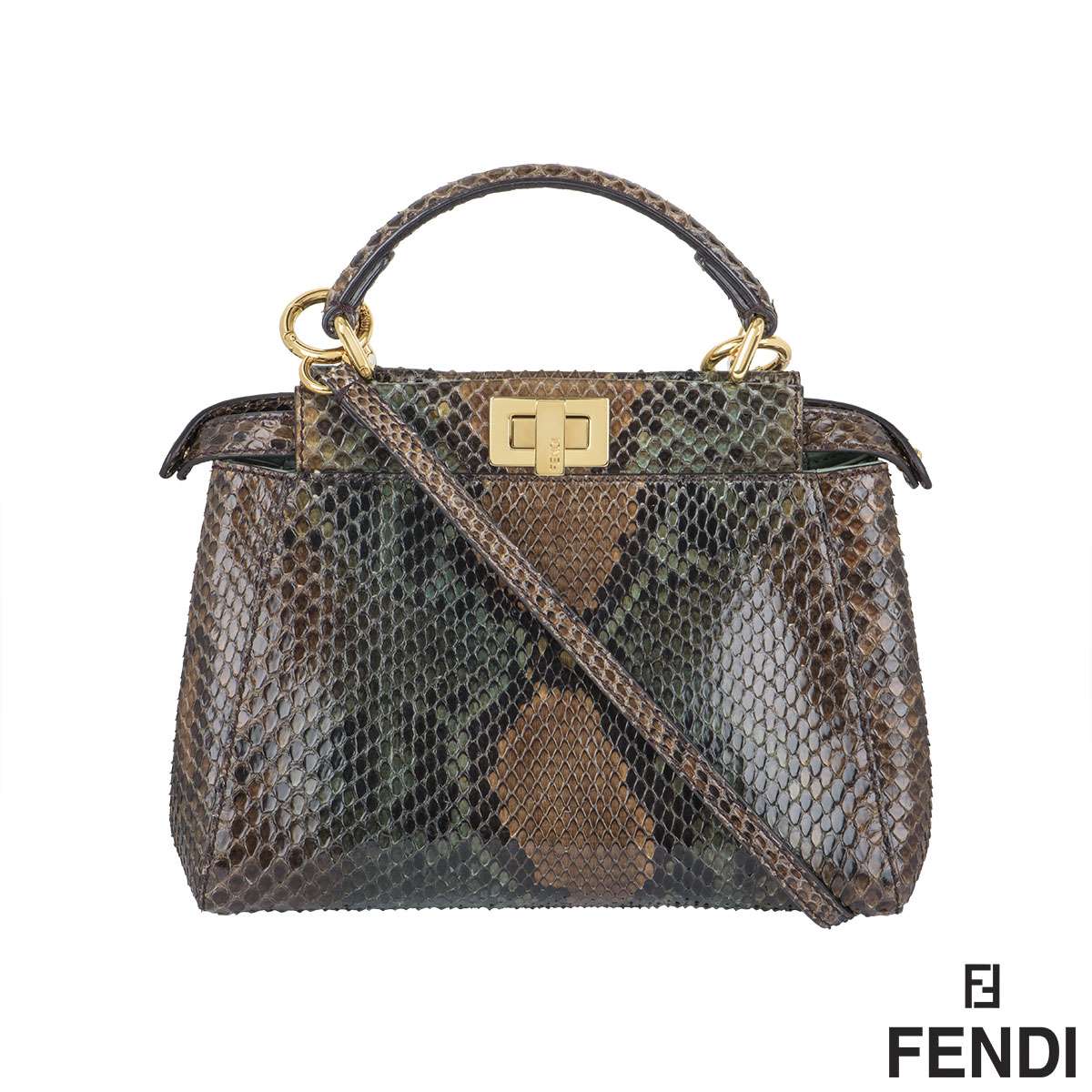Fendi Mini Peekaboo Python Handbag | Rich Diamonds